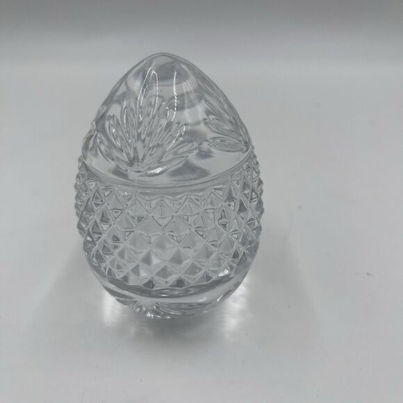 Made In France Cut Crystal Molded Design Glass Egg Shaped Paperweight 3.5” Heavy - Picture 8 of 15